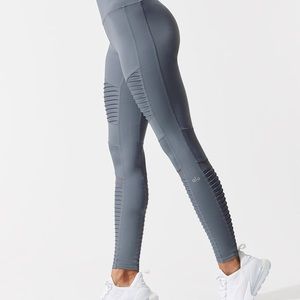 ALO yoga high waist Moto concrete/glossy leggings